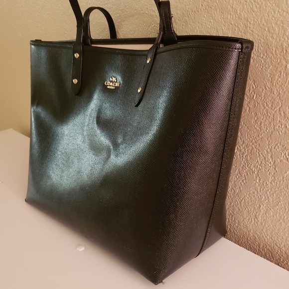 extra large black leather tote
